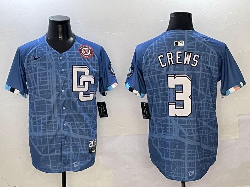 Men Washington Nationals #3 Crews Blue Joint Name Nike 2025 MLB Jersey style 7->washington nationals->MLB Jersey